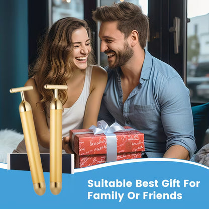 24K Gold Energy Beauty Bar Electric Facial Massage Roller