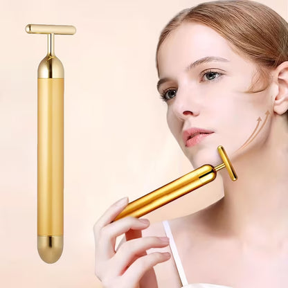 24K Gold Energy Beauty Bar Electric Facial Massage Roller