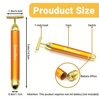 24K Gold Energy Beauty Bar Electric Facial Massage Roller