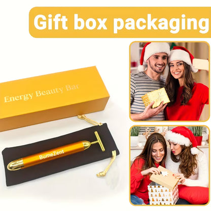 24K Gold Energy Beauty Bar Electric Facial Massage Roller