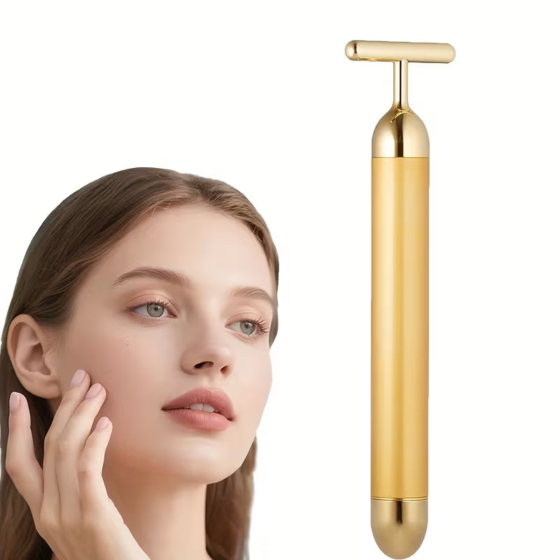 24K Gold Energy Beauty Bar Electric Facial Massage Roller